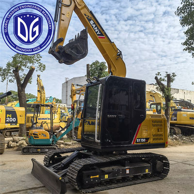 Sy75 7.5 Ton Used SANY Excavator With Advanced Electronic Control Technology