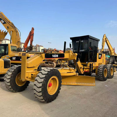 Hydraulic Driving Form Caterpillar Grader 140h 14677kg Machine Weight for and Accurate Road Grading